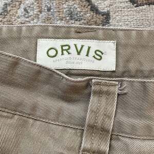 Vintage Orvis Pleated Cotton Canvas Field Pants with Faux Suede Trim Pocket